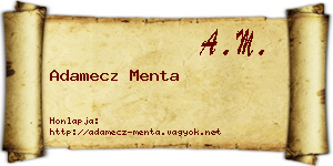 Adamecz Menta névjegykártya